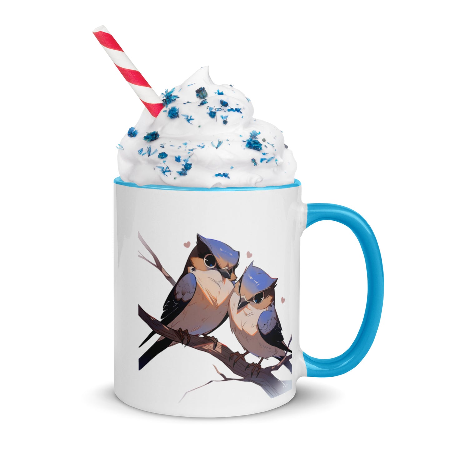 Whiskered Treeswift Lovebirds Mug with Color Inside