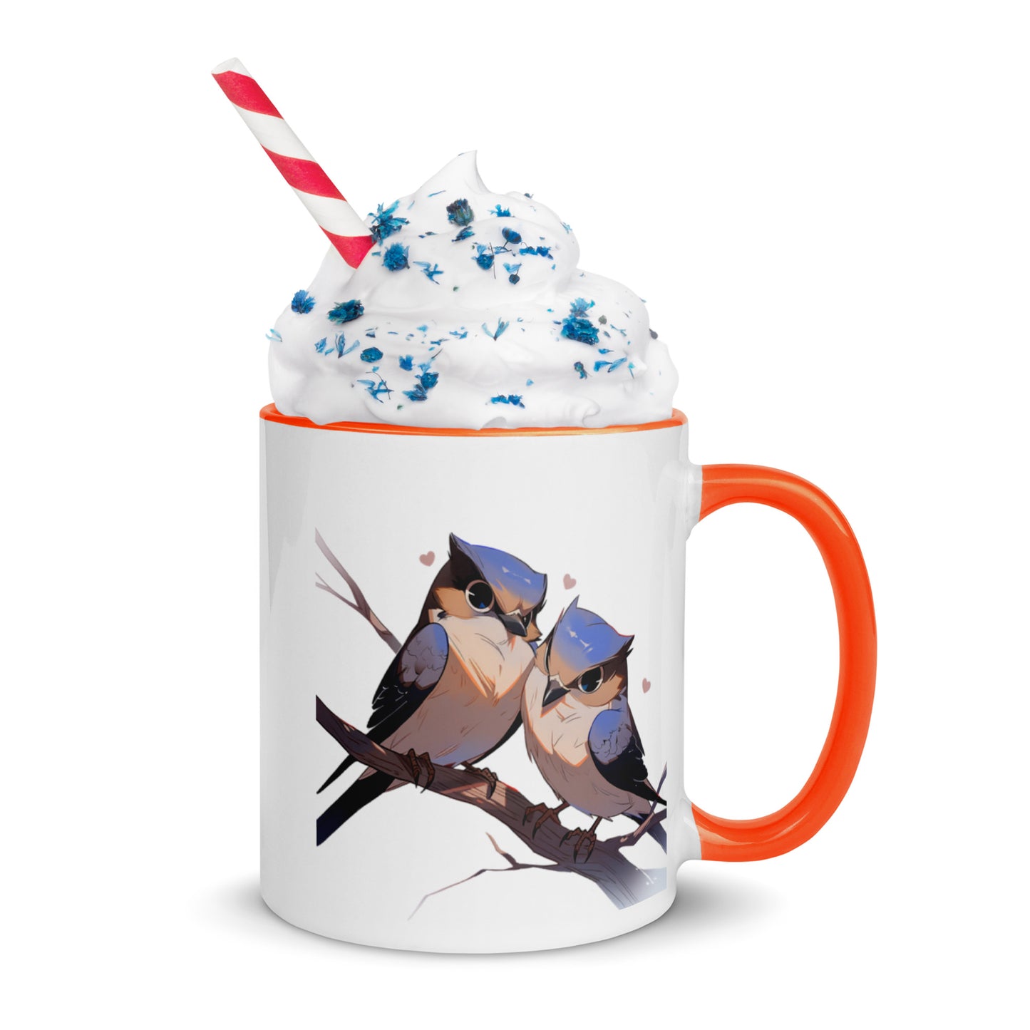 Whiskered Treeswift Lovebirds Mug with Color Inside
