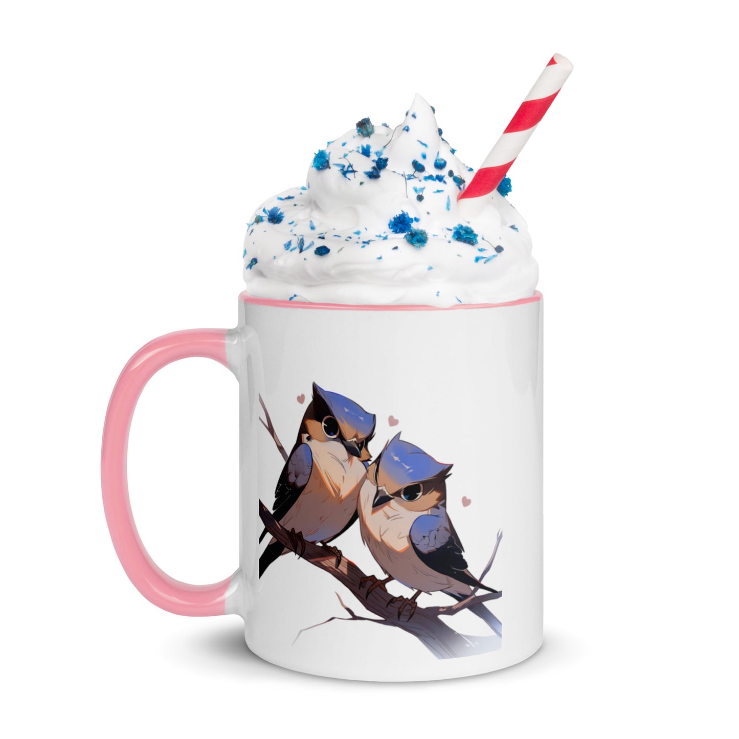 Whiskered Treeswift Lovebirds Mug with Color Inside
