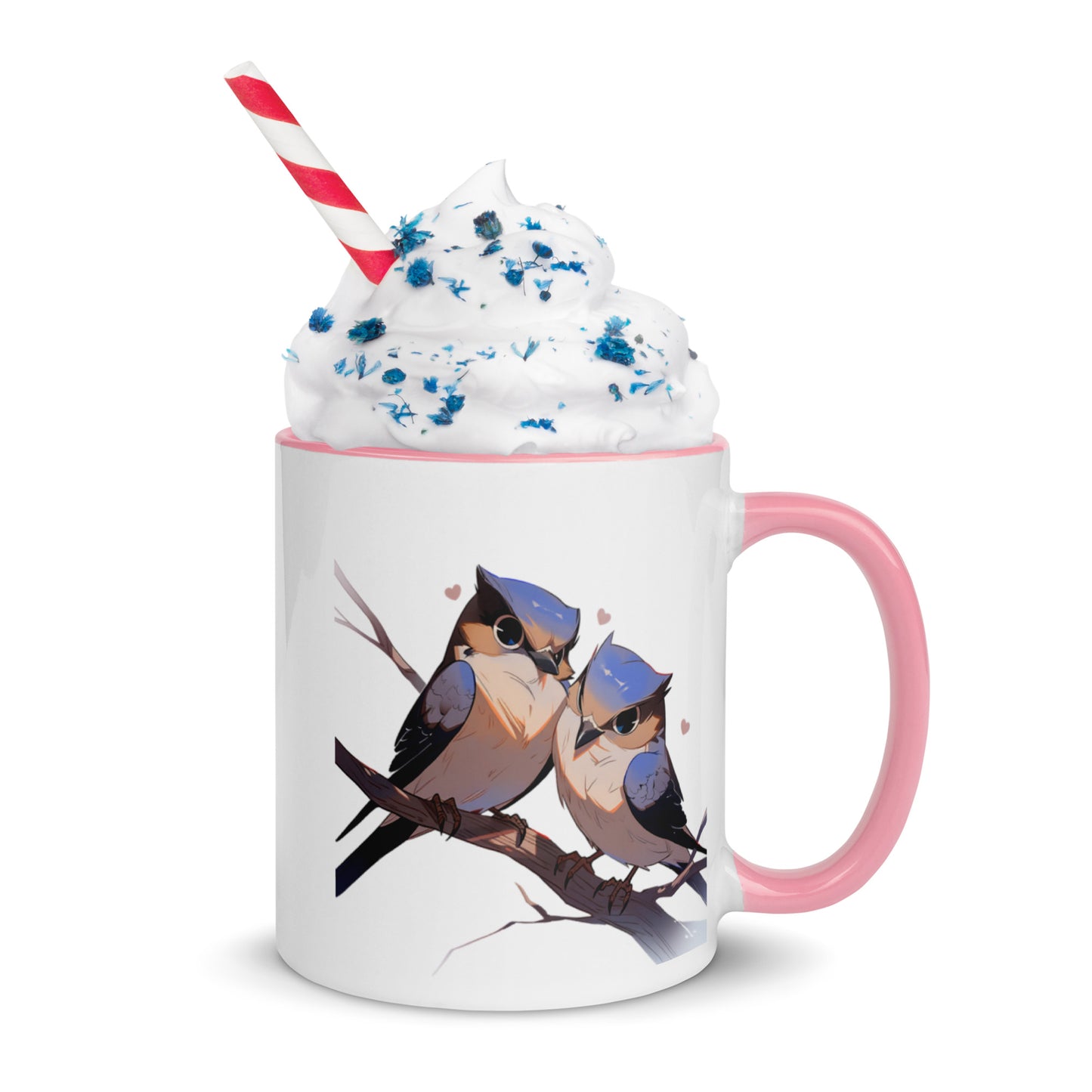 Whiskered Treeswift Lovebirds Mug with Color Inside