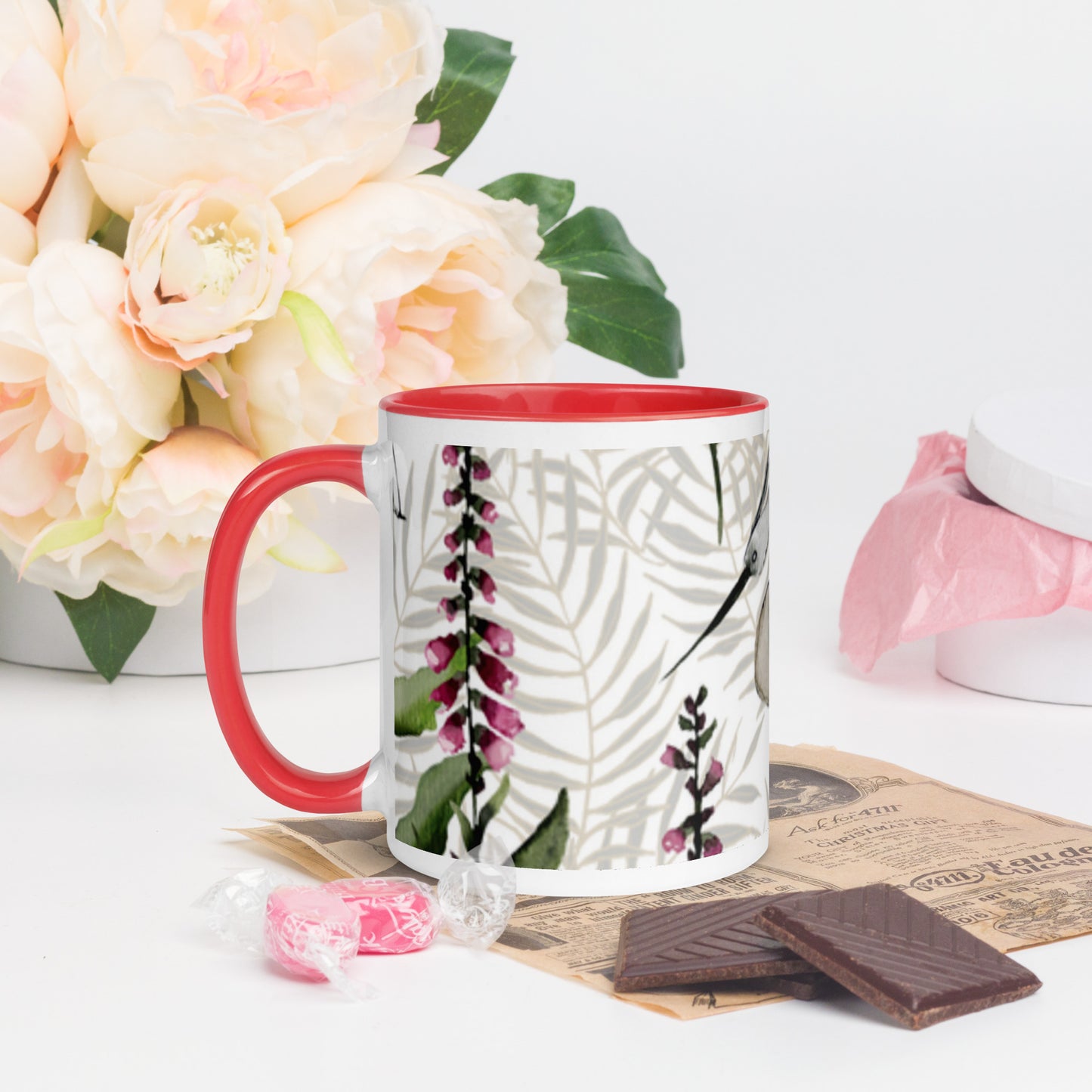 Bird Theme Stork Mug with Color Inside