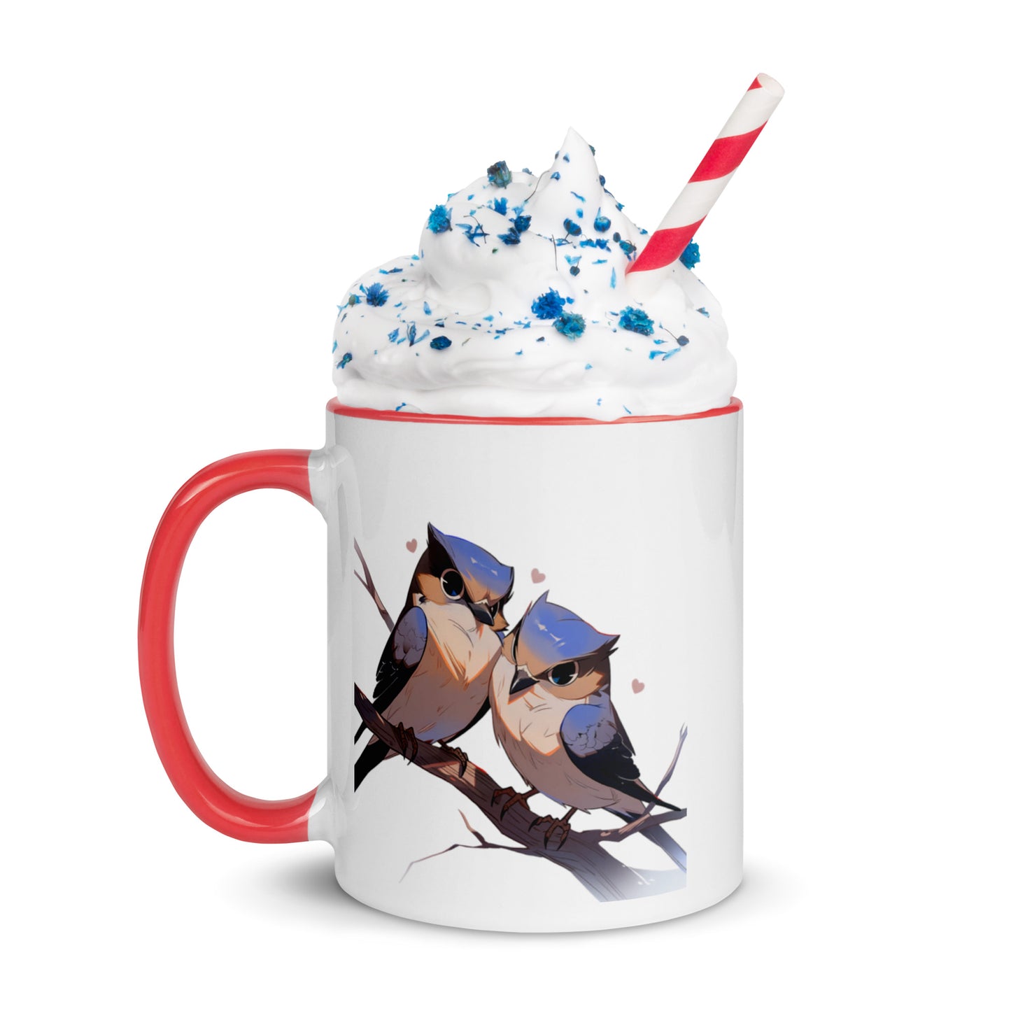 Whiskered Treeswift Lovebirds Mug with Color Inside