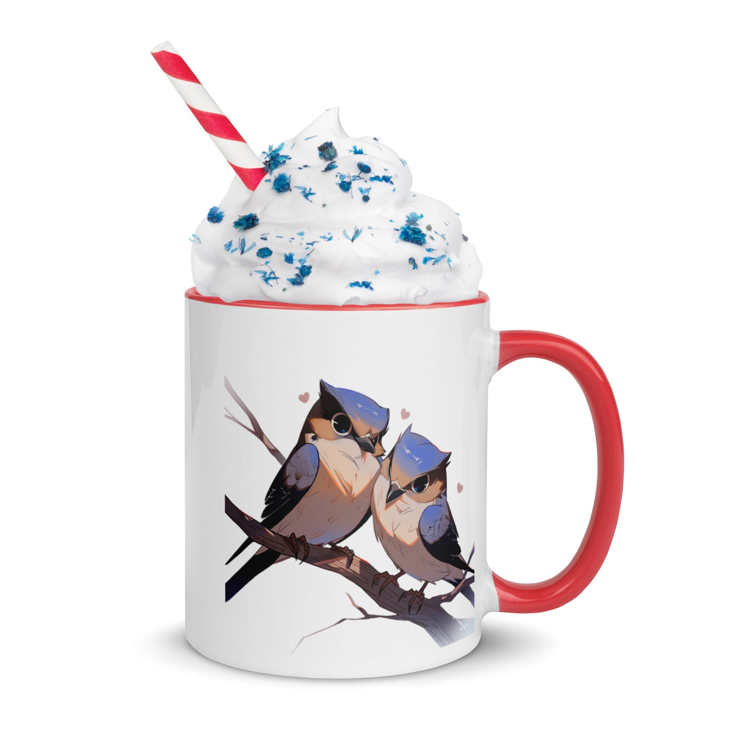 Whiskered Treeswift Lovebirds Mug with Color Inside